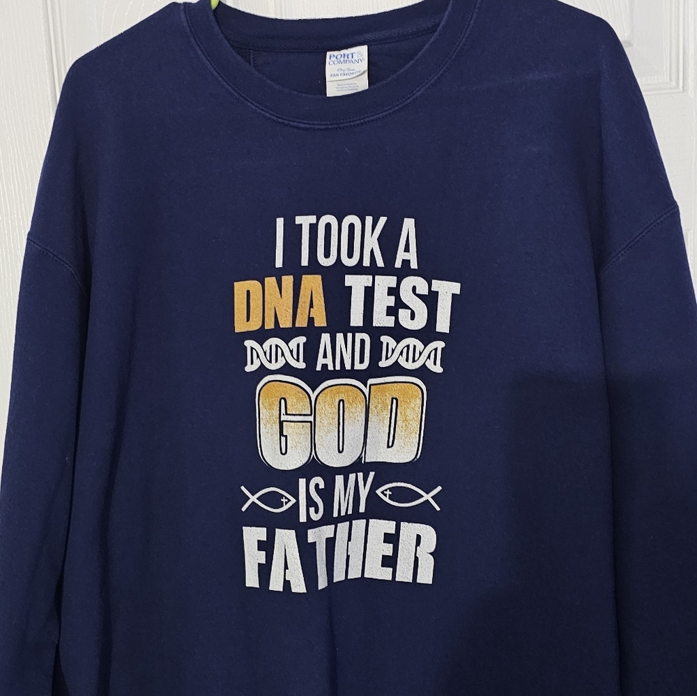 Mens, XXL. Port and Company, blue sweatshirt